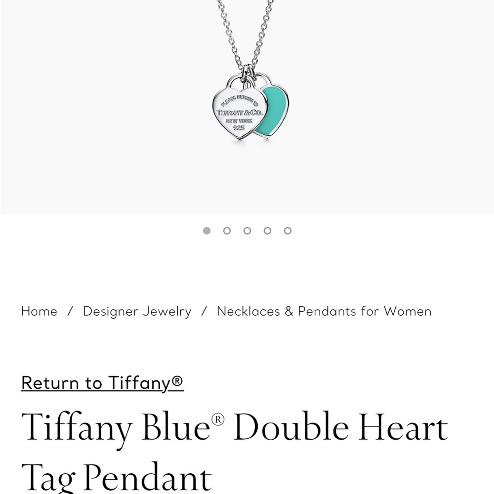 Tiffany & Co. Silver and Blue Heart Necklace